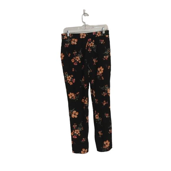 Divided Black Floral Pants Sz 8 - Picture 10 of 13